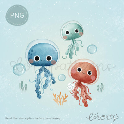 [Clipart PNG] Playful Jellyfish