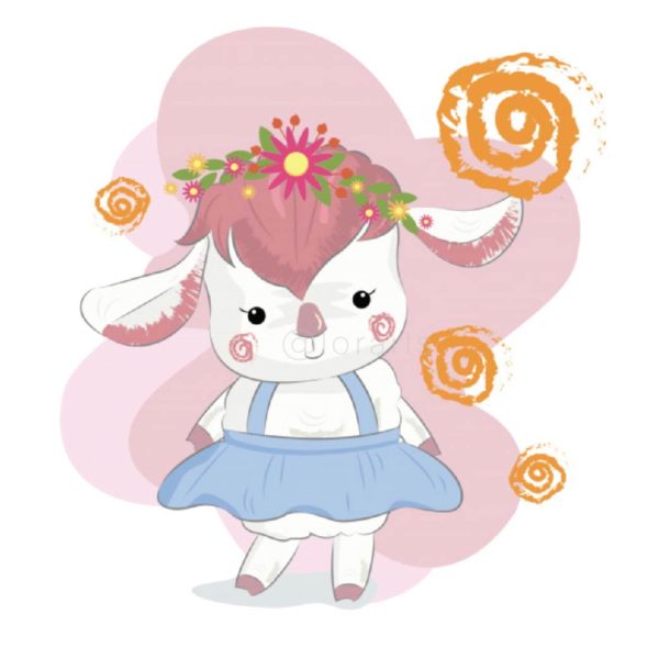 Little Cute Sheep Wearing Skirt
