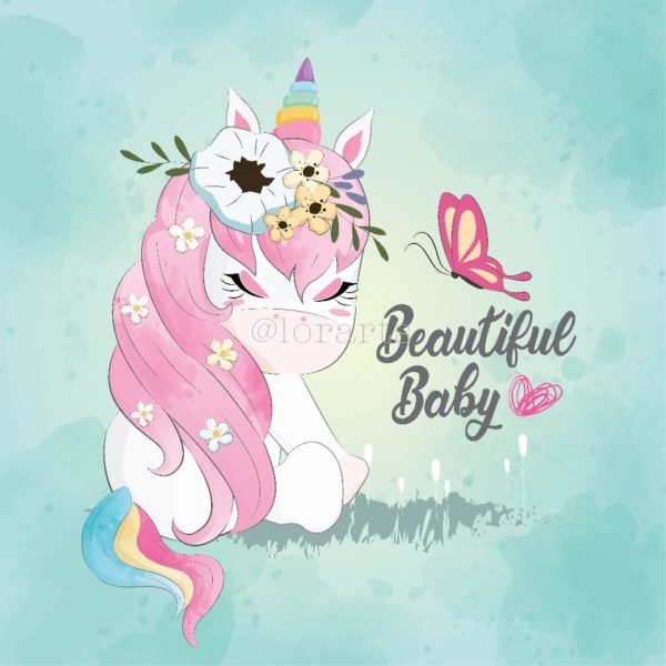 Beautiful Unicorn Sitting Back Side
