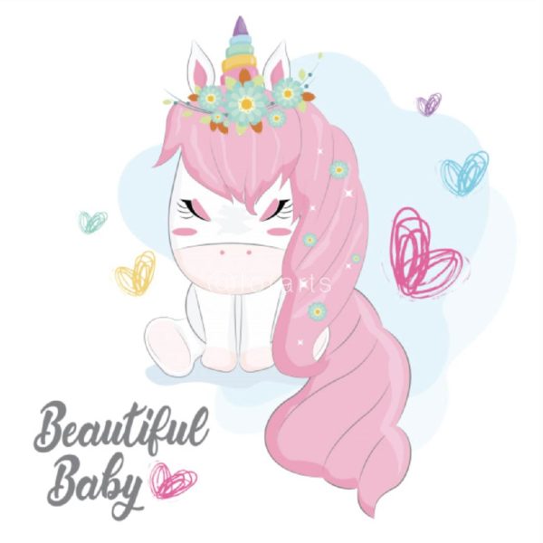 Cute Unicorn With Long Pinky Hair