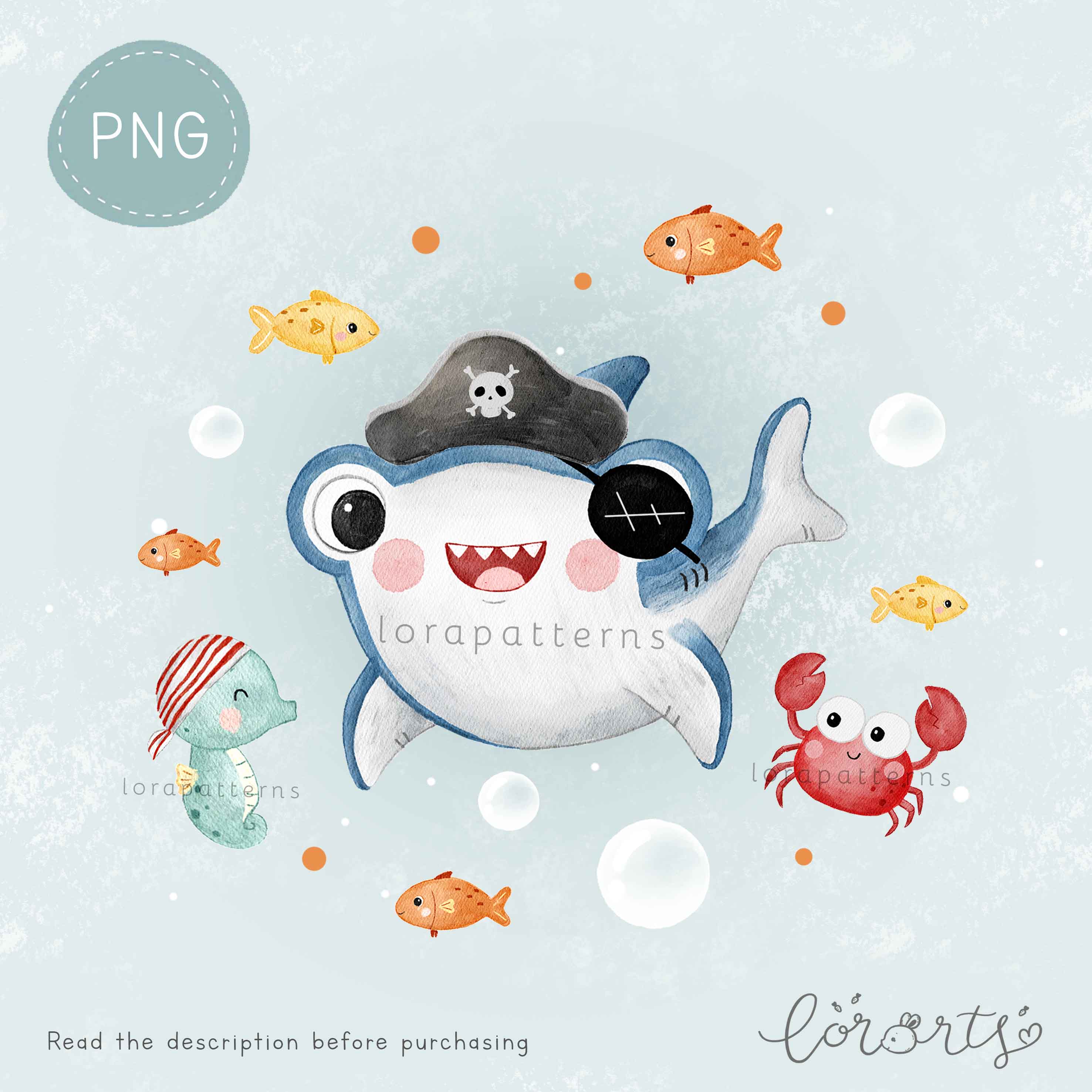 [Clipart PNG] Pirate Shark