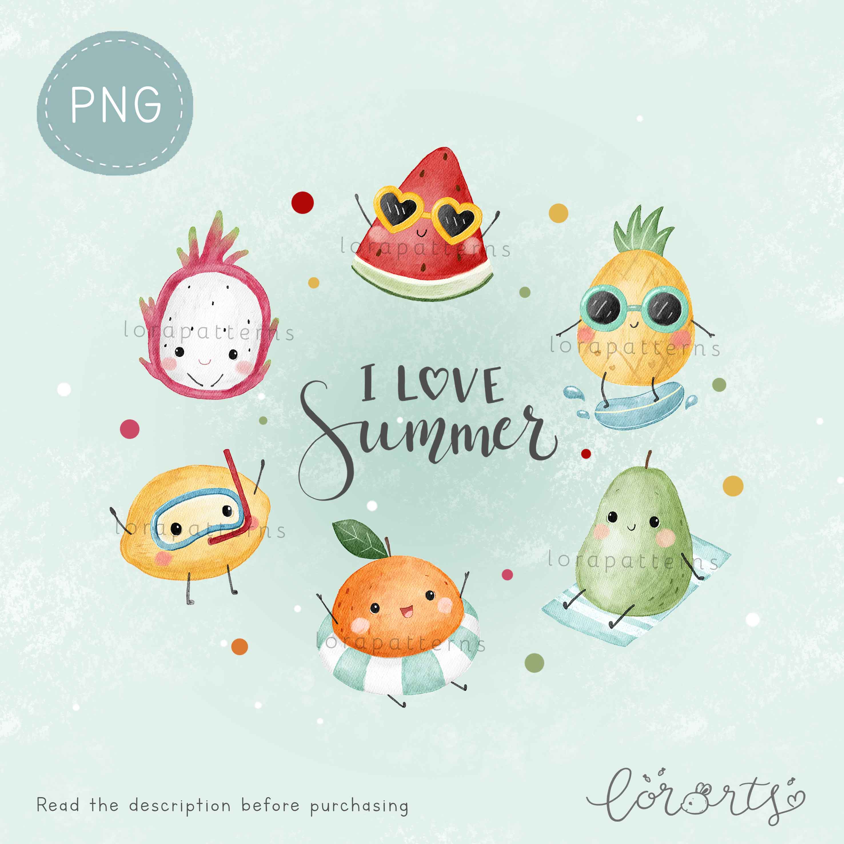 [Clipart PNG] Summer Fruits