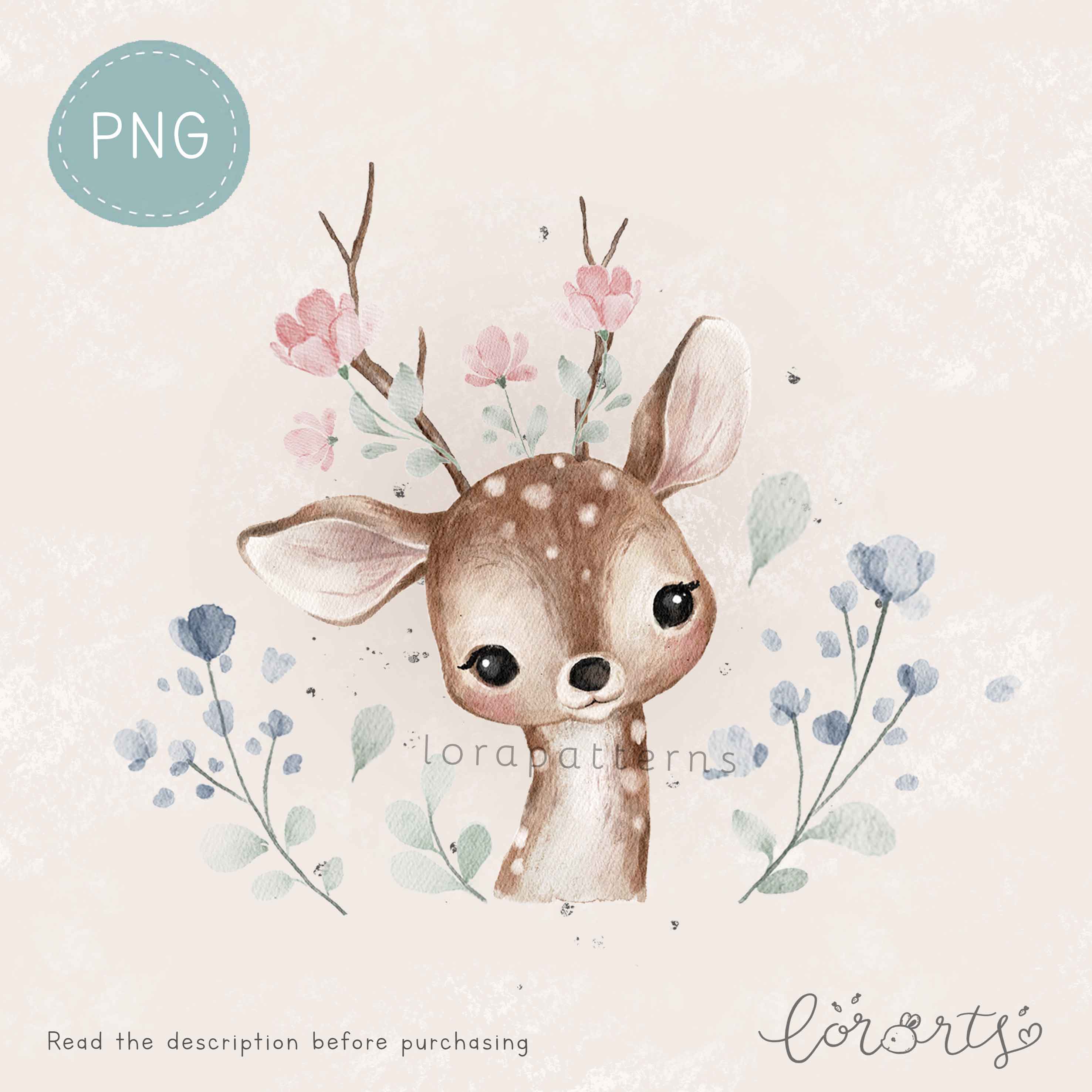 [Clipart PNG] Flower Deer