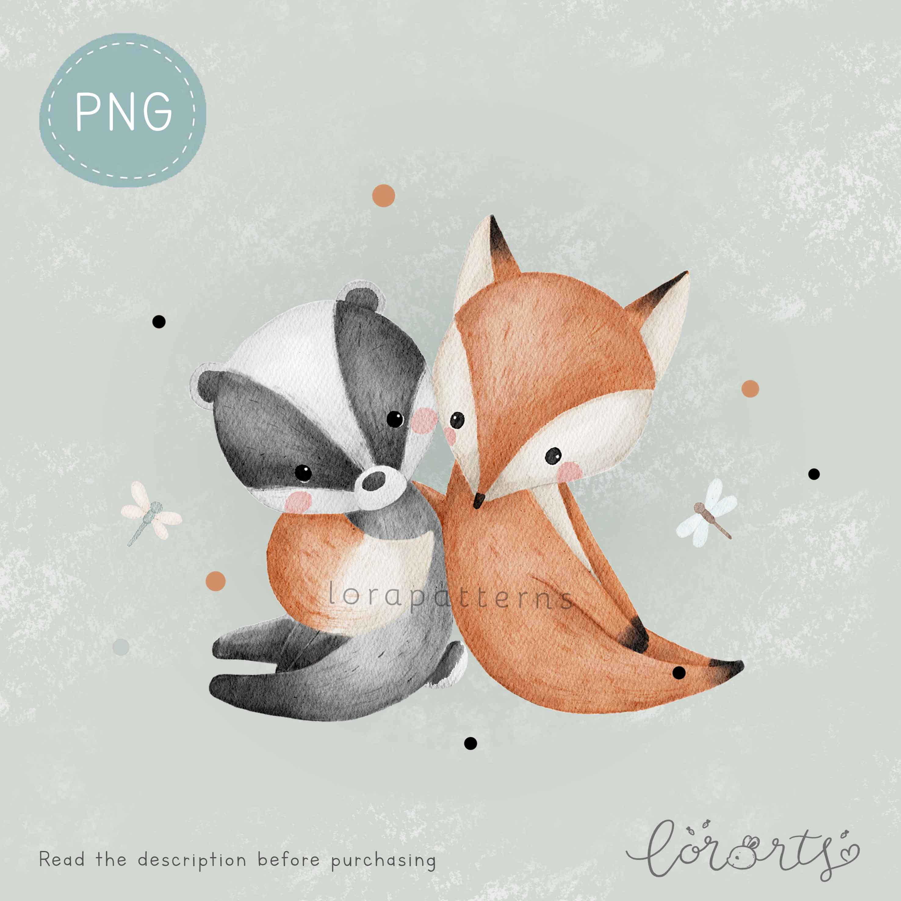[Clipart PNG] Foxy and Badger