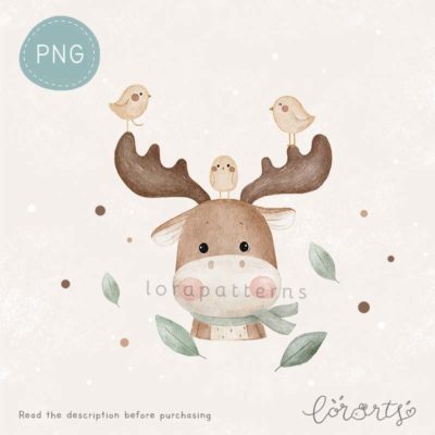 [Clipart PNG] Cute Little Moose