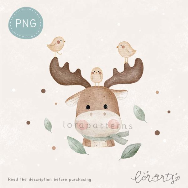 [Clipart PNG] Cute Little Moose