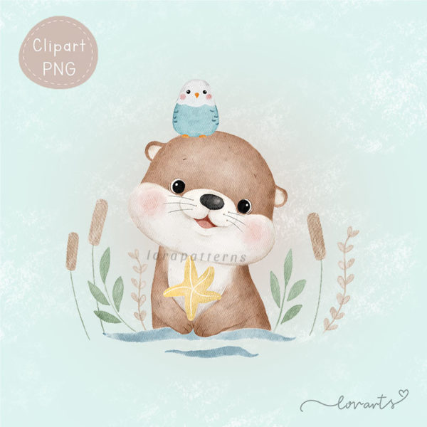 [Clipart PNG] Cute Little Otter