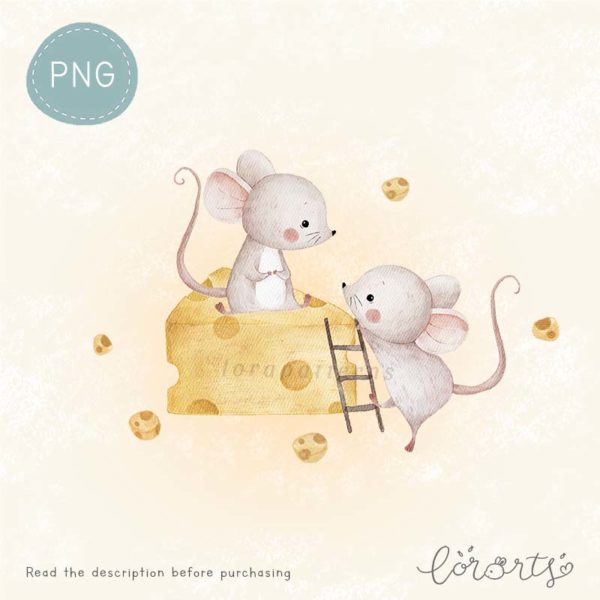 [Clipart PNG] Mice and Cheese - Image 3
