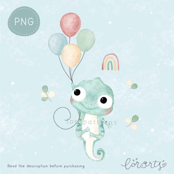 [Clipart PNG] Playful Chameleons - Image 3