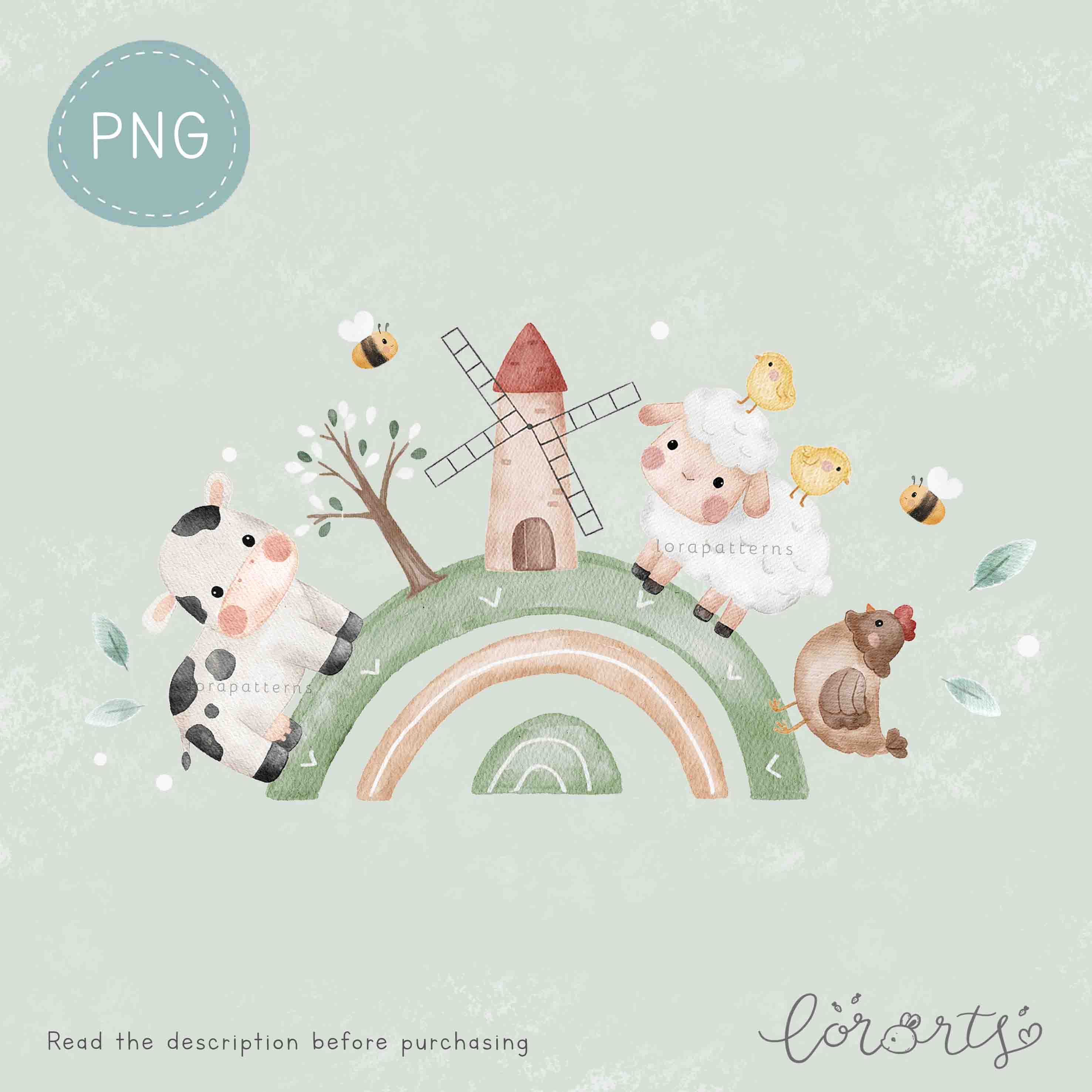 [Clipart PNG] Farm on the Rainbow Land