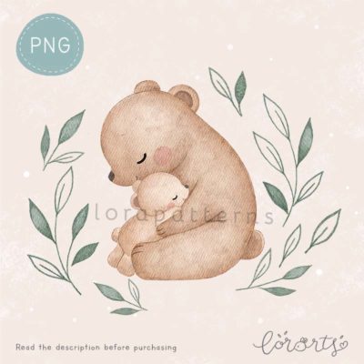 [Clipart PNG] Mommy and Baby Bear