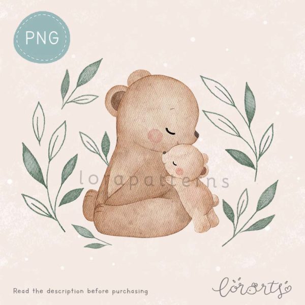 [Clipart PNG] Mommy and Baby Bear - Image 7