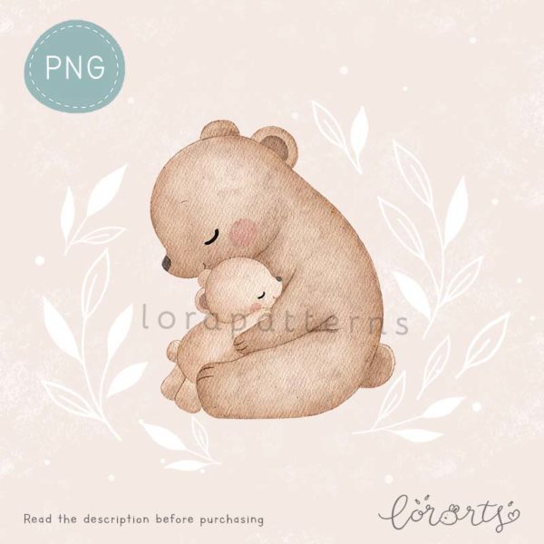[Clipart PNG] Mommy and Baby Bear - Image 6