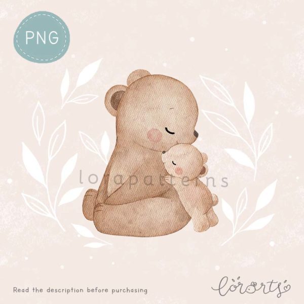 [Clipart PNG] Mommy and Baby Bear - Image 5