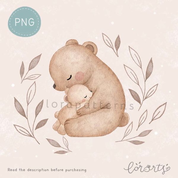 [Clipart PNG] Mommy and Baby Bear - Image 4