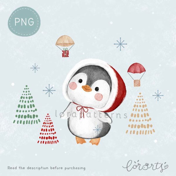 [Clipart PNG] Penguins Christmas Party - Image 3
