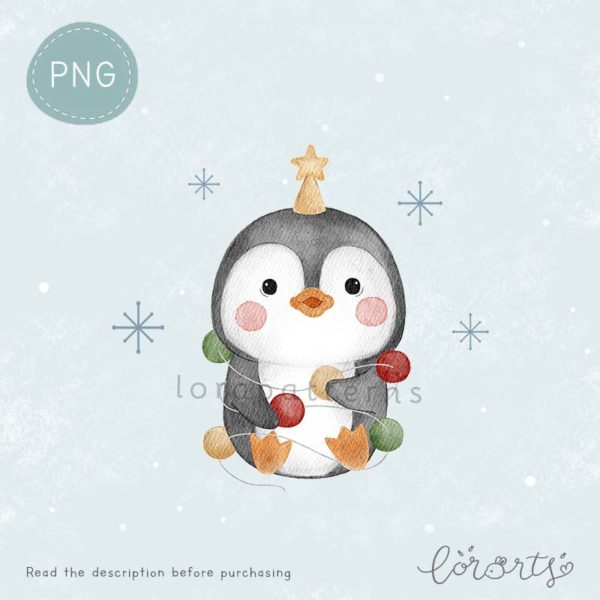 [Clipart PNG] Penguins Christmas Party - Image 7