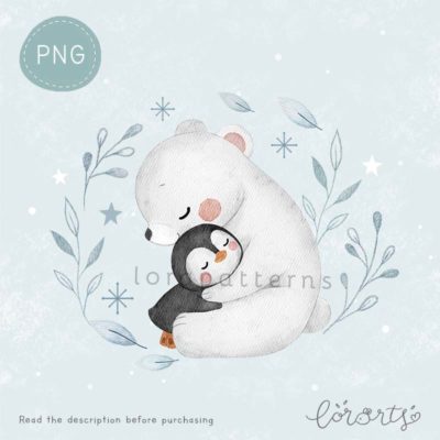 [Clipart PNG] Polar Bear and Penguin