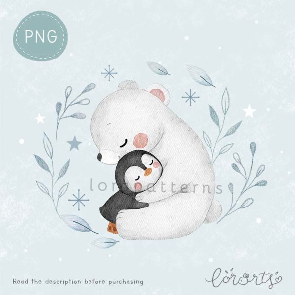 [Clipart PNG] Polar Bear and Penguin