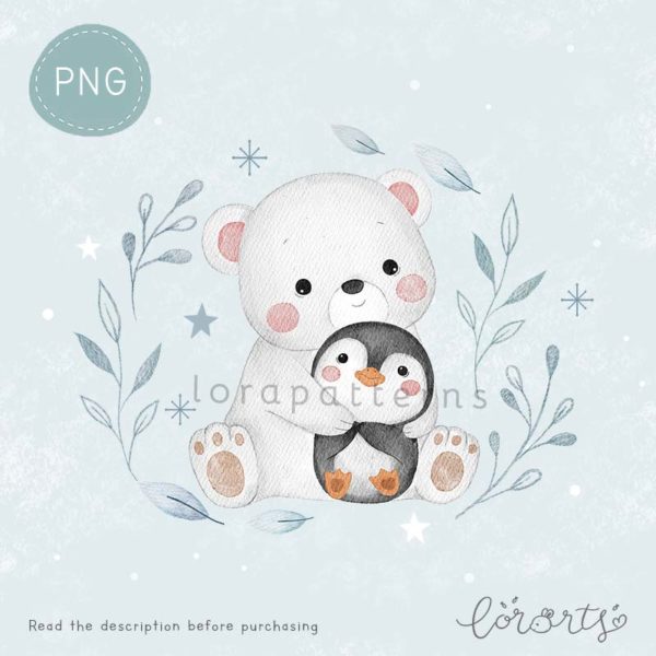 [Clipart PNG] Polar Bear and Penguin - Image 3