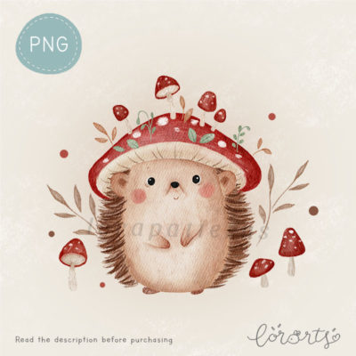 [Clipart PNG] Mushroom Hedgehog
