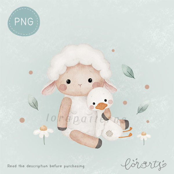 [Clipart PNG] Little Sheep and Goose - Image 2