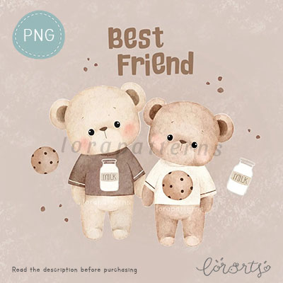[Clipart PNG] Bear Besties