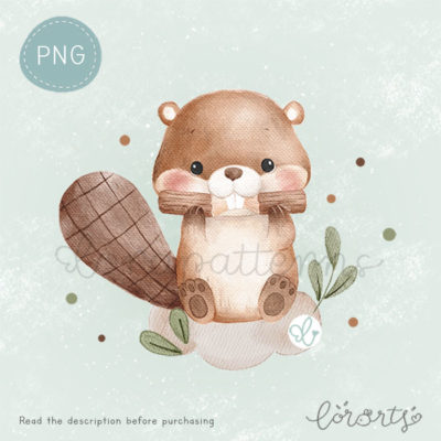 [Clipart PNG] Cute Little Beaver