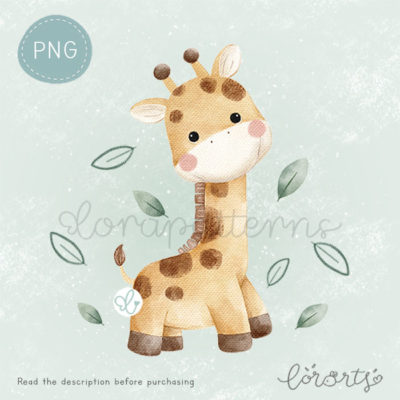 [Clipart PNG] Cute Little Giraffe