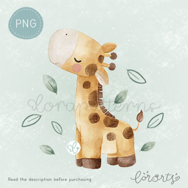 [Clipart PNG] Cute Little Giraffe - Image 3