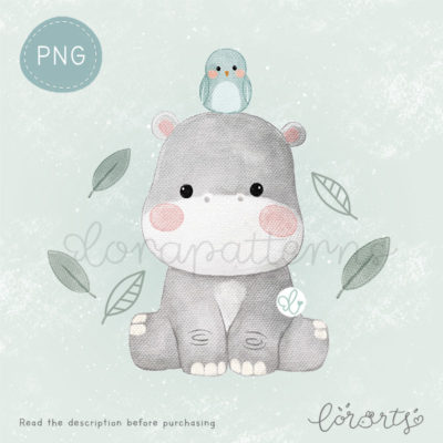 [Clipart PNG] Cute Little Hippo