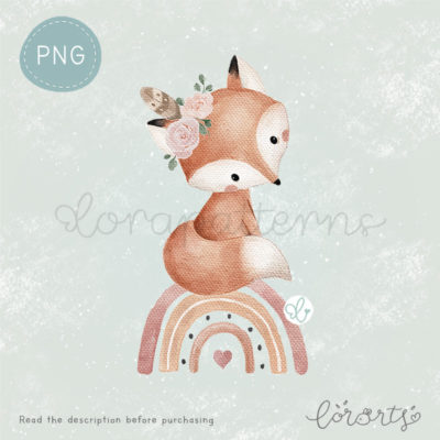 [Clipart PNG] Little Boho Fox