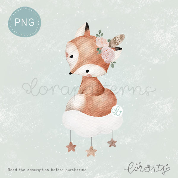 [Clipart PNG] Little Boho Fox - Image 3
