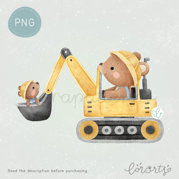 [Clipart PNG] Little Bear the Worker - Image 3