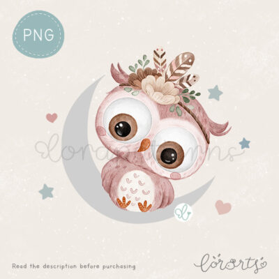 [Clipart PNG] Little Owl Boho