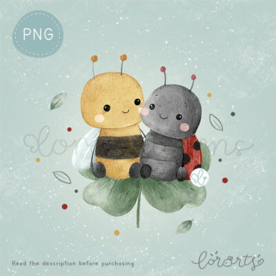 [Clipart PNG] Bee and Ladybug Friendship