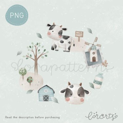 [Clipart PNG] Milk Farm
