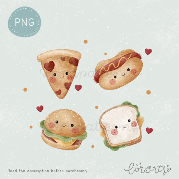 [Clipart PNG] Food Cuties