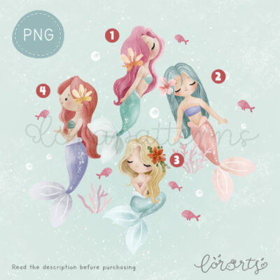 [Clipart PNG] Pretty Mermaids