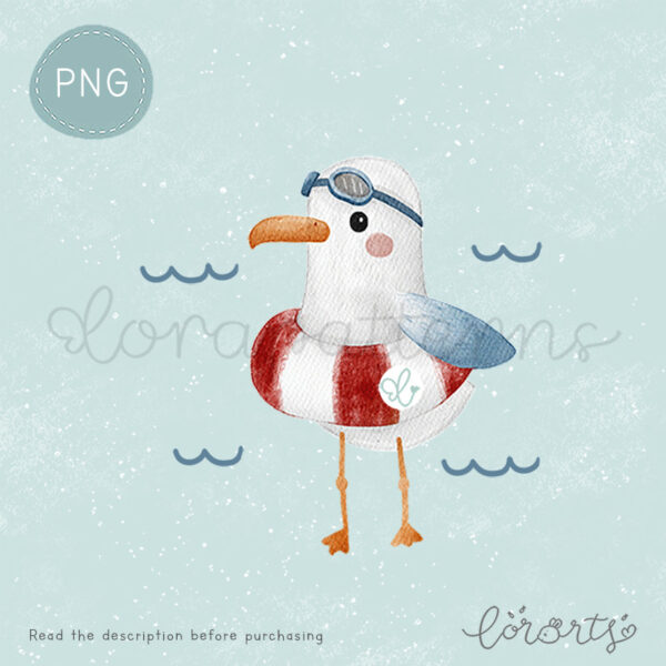 [Clipart PNG] Seagull Summer Time - Image 2