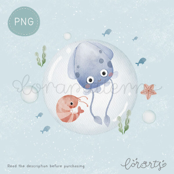 [Clipart PNG] Underwater Bubble Party - Image 4