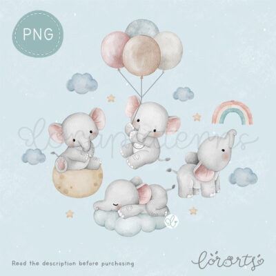 [Clipart PNG] Elephant Sky World