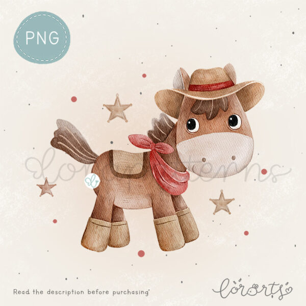 [Clipart PNG] Little Horse Cowboy - Image 3