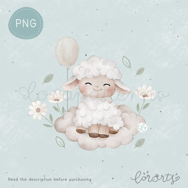 [Clipart PNG] Sheep on Clouds - Image 6