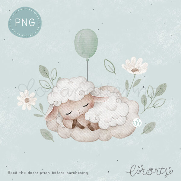 [Clipart PNG] Sheep on Clouds - Image 5