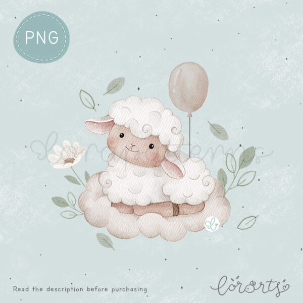 [Clipart PNG] Sheep on Clouds - Image 3