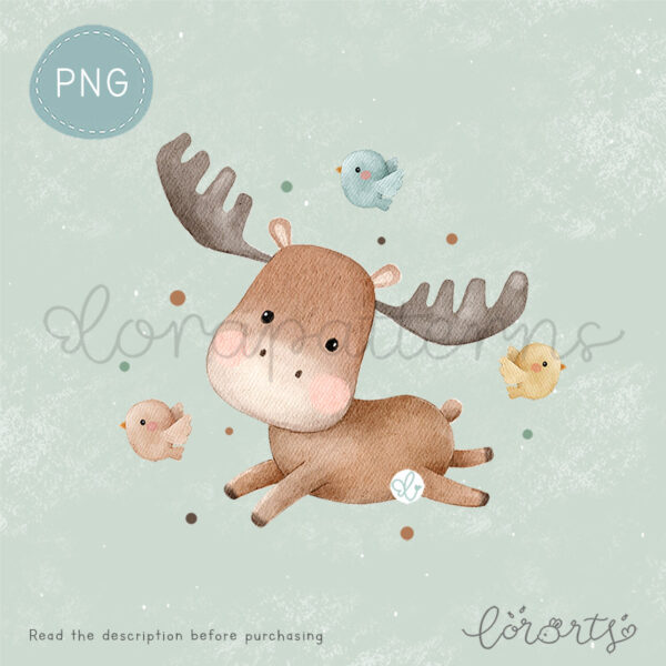 [Clipart PNG] Playful Moose - Image 2