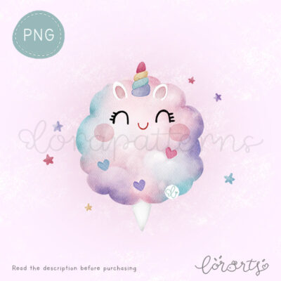 [Clipart PNG] Unicorn Cotton Candy