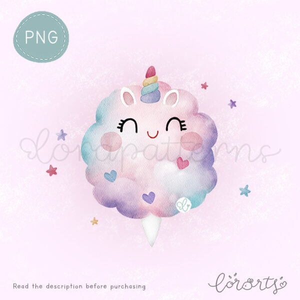 [Clipart PNG] Unicorn Cotton Candy