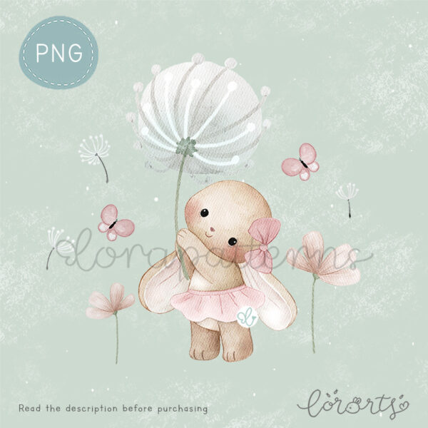 [Clipart PNG] Bunny and Dandelion - Image 2